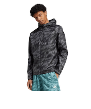 アディダス（adidas）オウン ザ ラン総柄プリント ジャケット KQF04-JN6327