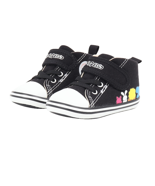 コンバース（CONVERSE）ジュニアスニーカー キャンパスシューズ ベビー オールスター V-1 たべっ子どうぶつ ブラック 37303630