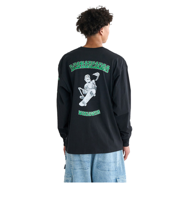 ディーシーシューズ（DC SHOES）SKATE SKULL 長袖Tシャツ 25FWDLT254047BLK