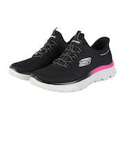 スケッチャーズ（SKECHERS）カジュアルシューズ スリップインズ サミット プラス シマーリング ストリッド ブラック ピンク 150619-BKMT