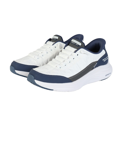 スケッチャーズ（SKECHERS）カジュアルシューズ スリップインズ コンツアーフォーム コージーフィット ホワイト ネイビー 150404-WNV