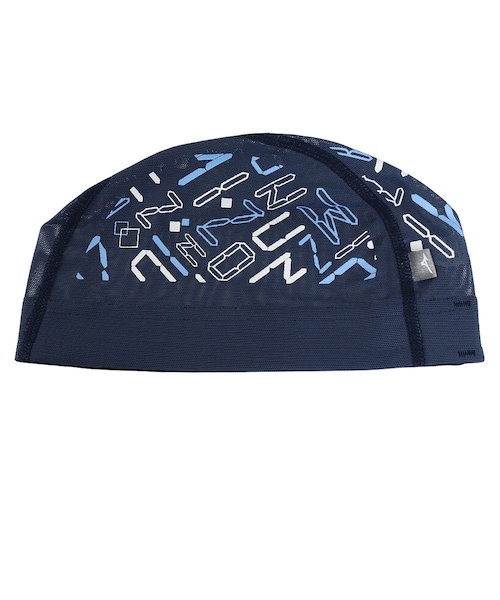 暇人キャップ ミズノ（MIZUNO）スイムキャップ 水泳 メッシュキャップ 紺 M-Lサイズ