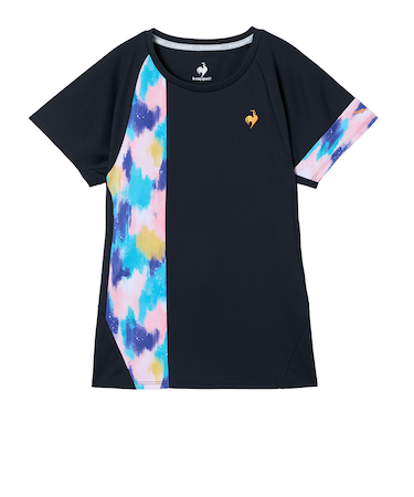 ルコックスポルティフ（lecoqsportif）テニスウェア Aile forme グラフィックゲームシャツ LN5FHT11M NV00