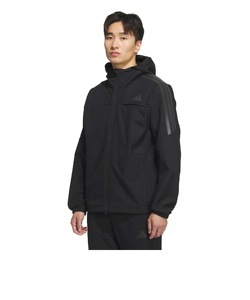 アディダス(adidas)スリーストライプス 圧着加工フリース フード付きウインドジャケット TC478-KA1307