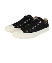 コンバース（CONVERSE）スニーカー キャンパスシューズ オールスター ゴールド ロゴ ラベル OX ブラック 31315762