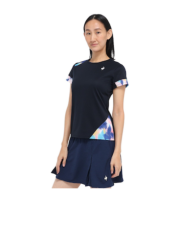 ルコックスポルティフ（lecoqsportif）テニスウェア レディース 半袖ゲームシャツ LN5FHT23L NV00