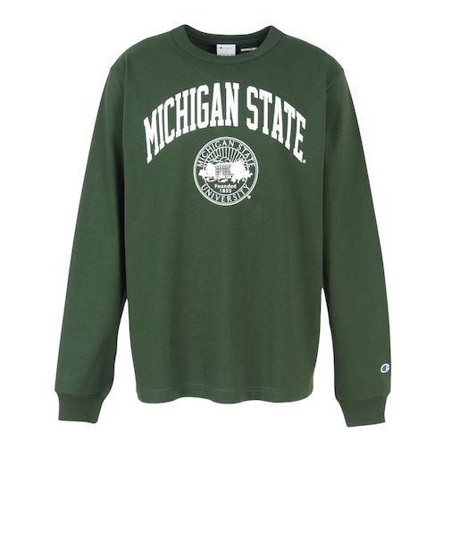 チャンピオン-ヘリテイジ（CHAMPION-HERITAGE）USA T1011 長袖Tシャツ Michigan State University C5-C4…