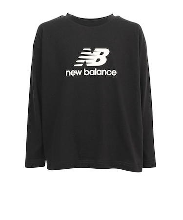 ニューバランス（new balance）ジュニア スタックドロゴ長袖シャツ ABT55556BK