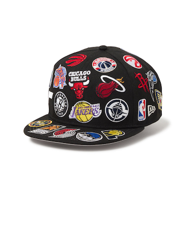 ニューエラ（NEW ERA）帽子 9FIFTY Team Logo Allover NBA キャップ 黒 S-Mサイズ 14667798