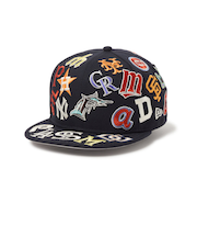 ニューエラ（NEW ERA）帽子 9FIFTY Team Logo Allover MLB キャップ 紺 ネイビー S-Mサイズ 14667799