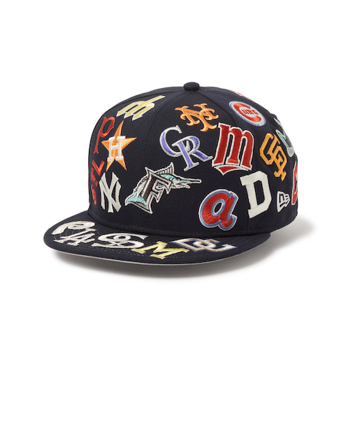 ニューエラ（NEW ERA）帽子 9FIFTY Team Logo Allover MLB キャップ 紺 ネイビー S-Mサイズ 14667799