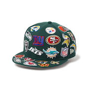 ニューエラ（NEW ERA）帽子 9FIFTY Team Logo Allover NFL キャップ ダークグリーン S-Mサイズ 14667797