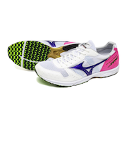 ミズノ（MIZUNO）ランニングシューズ トレーニングシューズ 部活 ウエーブ エンペラー ジャパン 4 ホワイト パープル U1GD192012