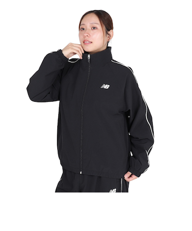 ニューバランス（new balance）裏起毛 トリコット ラインド ウーブントラックジャケット AWJ53171BK