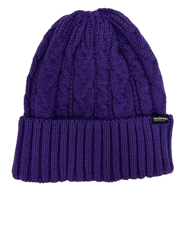 ヤックパック(YAK PAK)ニットキャップ ケーブルリブカフワッチ 紫 YAK-FGL-25F002 PUL 帽子 ニット帽 防寒