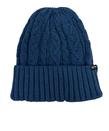 ヤックパック（YAK PAK）ニットキャップ ケーブルリブカフワッチ 青 YAK-FGL-25F002 DBLU 帽子 ニット帽 防寒