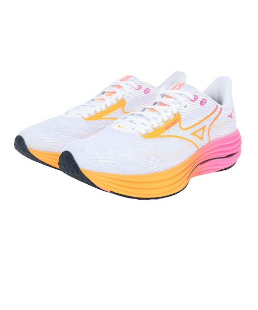 ミズノ(MIZUNO)ランニングシューズ ジョギングシューズ ウエーブライダー 29 ホワイト オレンジ J1GC259302