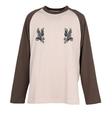 エクストララージ（XLARGE）EAGLE RAGLAN 長袖Tシャツ 101253011020-BROWN