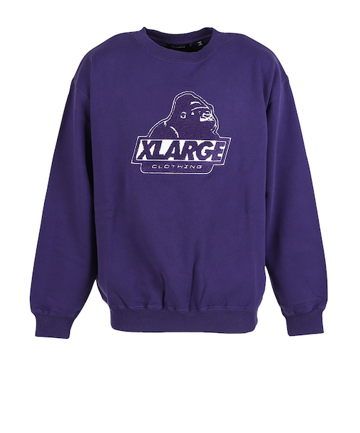 エクストララージ（XLARGE）OLD OG クルーネック スウェットシャツ 101253012002-PURPLE