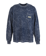 エクストララージ（XLARGE）ケミカルウォッシュ オーバーラップ ロゴ 長袖 ポケットTシャツ 101253011019-NAVY