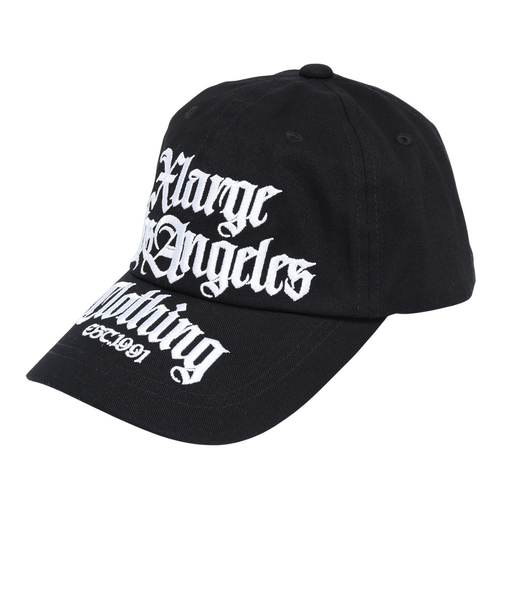 エクストララージ（XLARGE）帽子 OLD ENGLISH 6PANEL SNAPBACK キャップ 101253051008-BLACK