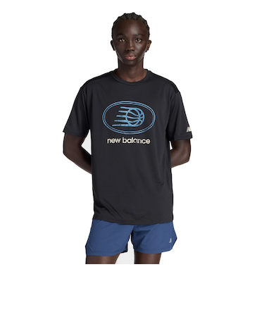 ニューバランス（new balance）バスケットボールウェア グラフィック トレーニング ショートスリーブシャツ MT53615BK