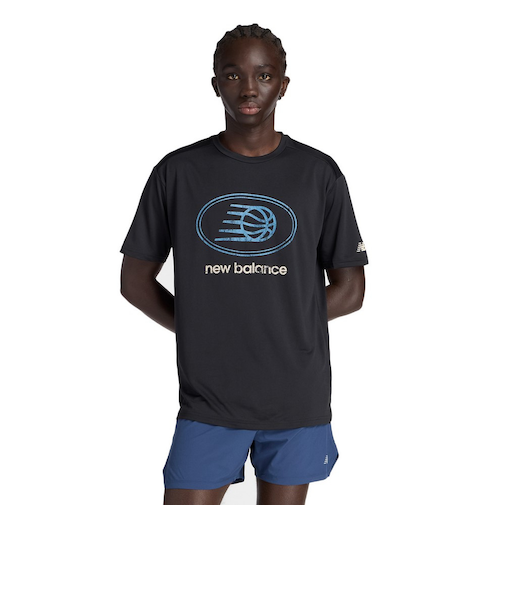 ニューバランス（new balance）バスケットボールウェア グラフィック トレーニング ショートスリーブシャツ MT53615BK