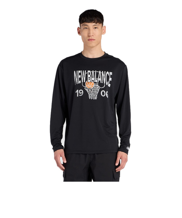 ニューバランス（new balance）バスケットボールウェア グラフィック トレーニング ロングスリーブシャツ MT53631BK