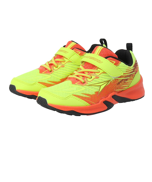 瞬足（syunsoku）ジュニアスポーツシューズ ベルクロ ベルト付き スニーカー 瞬足 ネオンイエロー SJJ2080