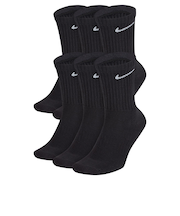 ナイキ（NIKE）靴下 エブリデイ クッションド トレーニング クルー ソックス 6足組 黒 23-27cm SX7666-010