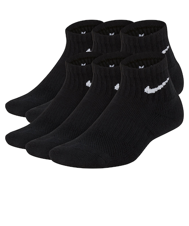 ナイキ（NIKE）靴下 キッズ エブリデイ クッションド アンクル ソックス 6足組 黒 21-23cm SX6912-010