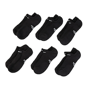 ナイキ（NIKE）靴下 キッズ パフォーマンス クッションド ノーショウ トレーニングソックス 6足組 黒 21-23cm SX6911-010