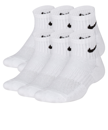 ナイキ（NIKE）靴下 キッズ エブリデイ クッションド アンクル ソックス 6足組 白 21-23cm SX6912-100