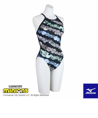 ミズノ（MIZUNO）競泳水着 ジュニア 女子 水泳 ミニオンミディアムカット N2MAC49609