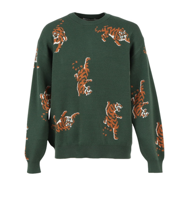 パワー・トゥ・ザ・ピープル(POWER TO THE PEOPLE)アニマル総柄ニット 5701030-52 GRN