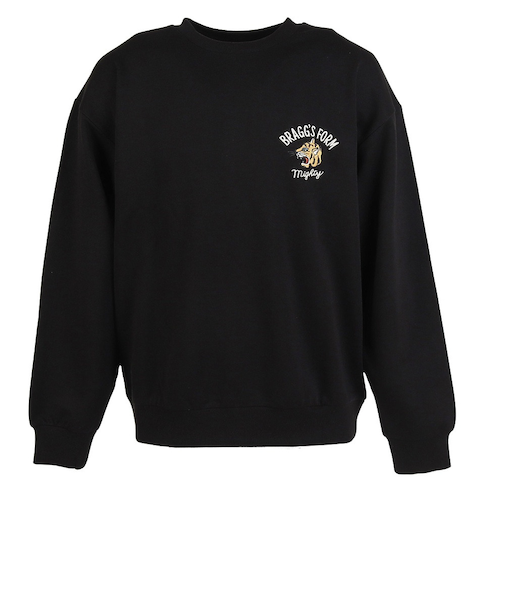 パワー・トゥ・ザ・ピープル(POWER TO THE PEOPLE)刺繍 Tiger ラグ スウェットシャツ 5701018-01 BLK