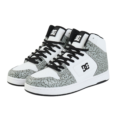 ディーシーシューズ（DC SHOES）スニーカー ボーダーシューズ マンテカ 4 HI SE SN ホワイト グレー 25FWDM254309WGR カジュア…
