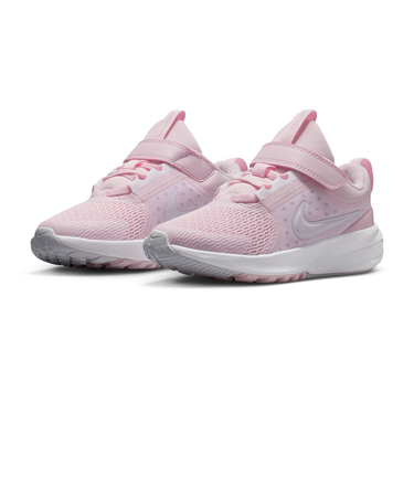 ナイキ（NIKE）ジュニアスポーツシューズ ベルクロ ベルト付き スニーカー スター ランナー 5 PS ピンク HF7005-600