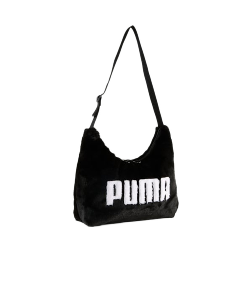 プーマ（PUMA）バック UP  FAUX  ファー  スローチー  ホーボーバッグ  黒 ブラック 5.5L  ブラック 09186901 ふわふわ シンプル
