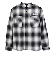ベンデイビス（BEN DAVIS）オンブレ チェック 刺繍 長袖シャツ 25780021-BLK