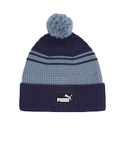 プーマ（PUMA）帽子 ニットキャップ  ESS  ミッドクラウン  ポム  ビーニー  紺 ネイビー 02655001 シンプル 防寒小物 あったか