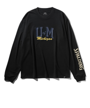 スポルディング(SPALDING)バスケットボールウェア ロングスリーブTシャツ ミシガン UオブMスリーブロゴ SMT25144MBK