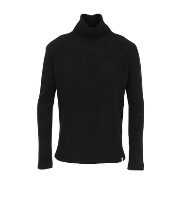 エルケクス（ELKEX）長袖 ワッフル タートルネック Tシャツ EKM5FA0004 BLK