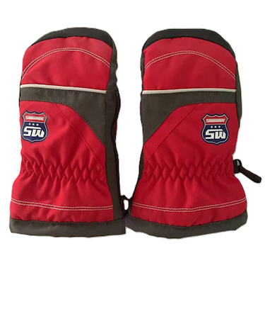 スノーウェイブ（SNOW WABE）キッズ ボーイズ ミトングローブ 25SW-002KBM RED