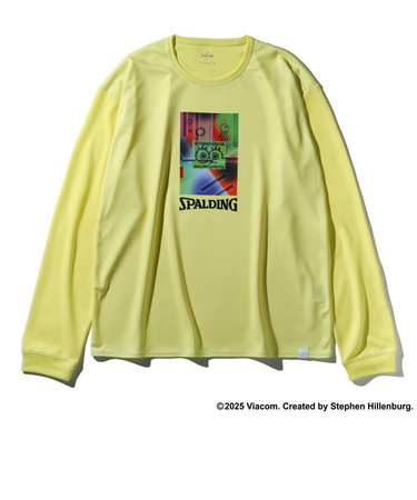 スポルディング（SPALDING）バスケットボールウェア ロングスリーブTシャツ スポンジ・ボブ ネオンアート SMT25154SML