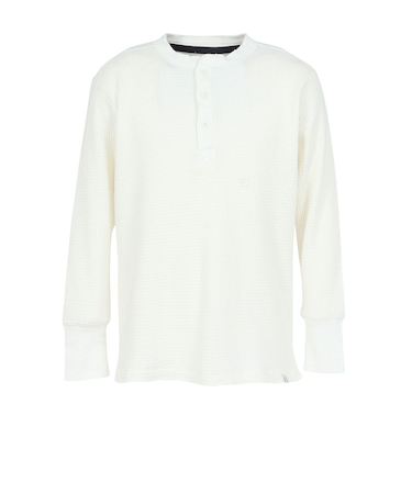 エルケクス（ELKEX）長袖 ワッフル ヘンリーネック Tシャツ EKM5FA0003 IVR