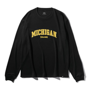 スポルディング(SPALDING)バスケットボールウェア ロングスリーブTシャツ ミシガン アーチロゴ フロント SMT25142MBK