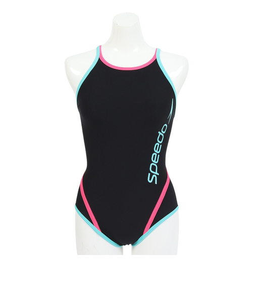 スピード(SPEEDO)競泳水着 水泳 エフシーターンズスーツ 黒 S-LLサイズ STW02550G EM トレーニング水着