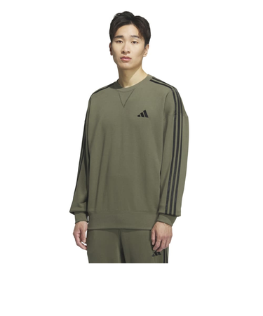 アディダス（adidas）エッセンシャルズ プラス ルーズフィット スリーストライプス フレンチテリー スウェットシャツ JUP87-KA3826