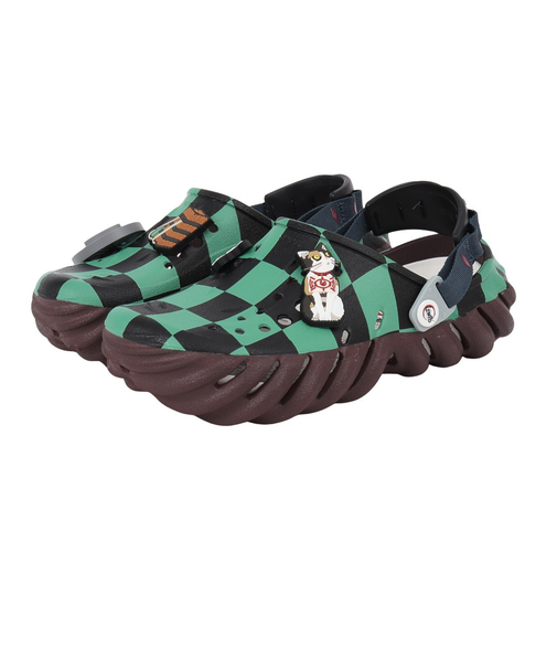 クロックス（crocs）サンダル 「鬼滅の刃」 炭治郎 エコー クロッグ グリーン ブラック 212434-90H スポーツサンダル